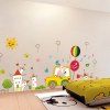Autocollant de mur de conducteur de lapin 3D de décoration créative de décoration - multicolor A 
