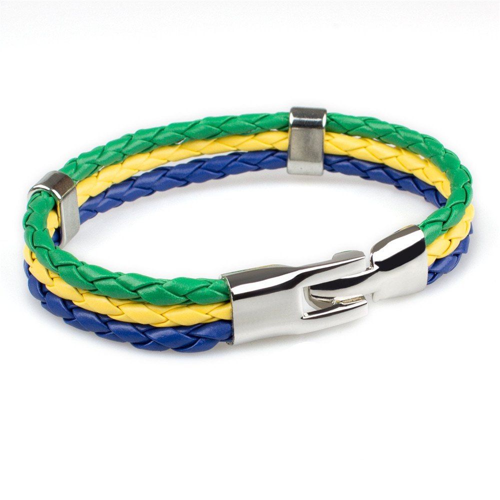 

2018 Fashion National Flags Knitted Wrist Chain Bracelets, Multi-c