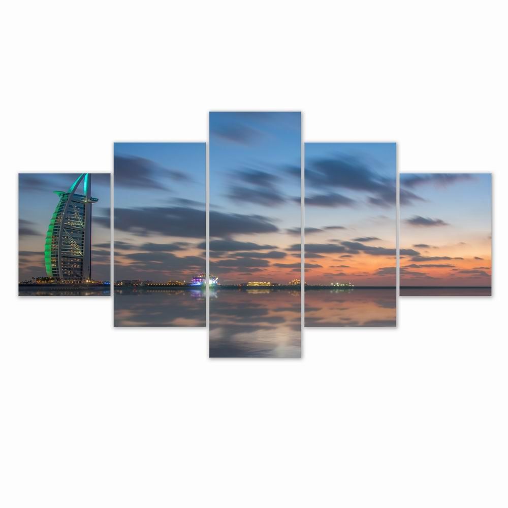 

W321 Sunset Scenery Unframed Wall Canvas Prints for Home Decorations 5PCS, Multi-a