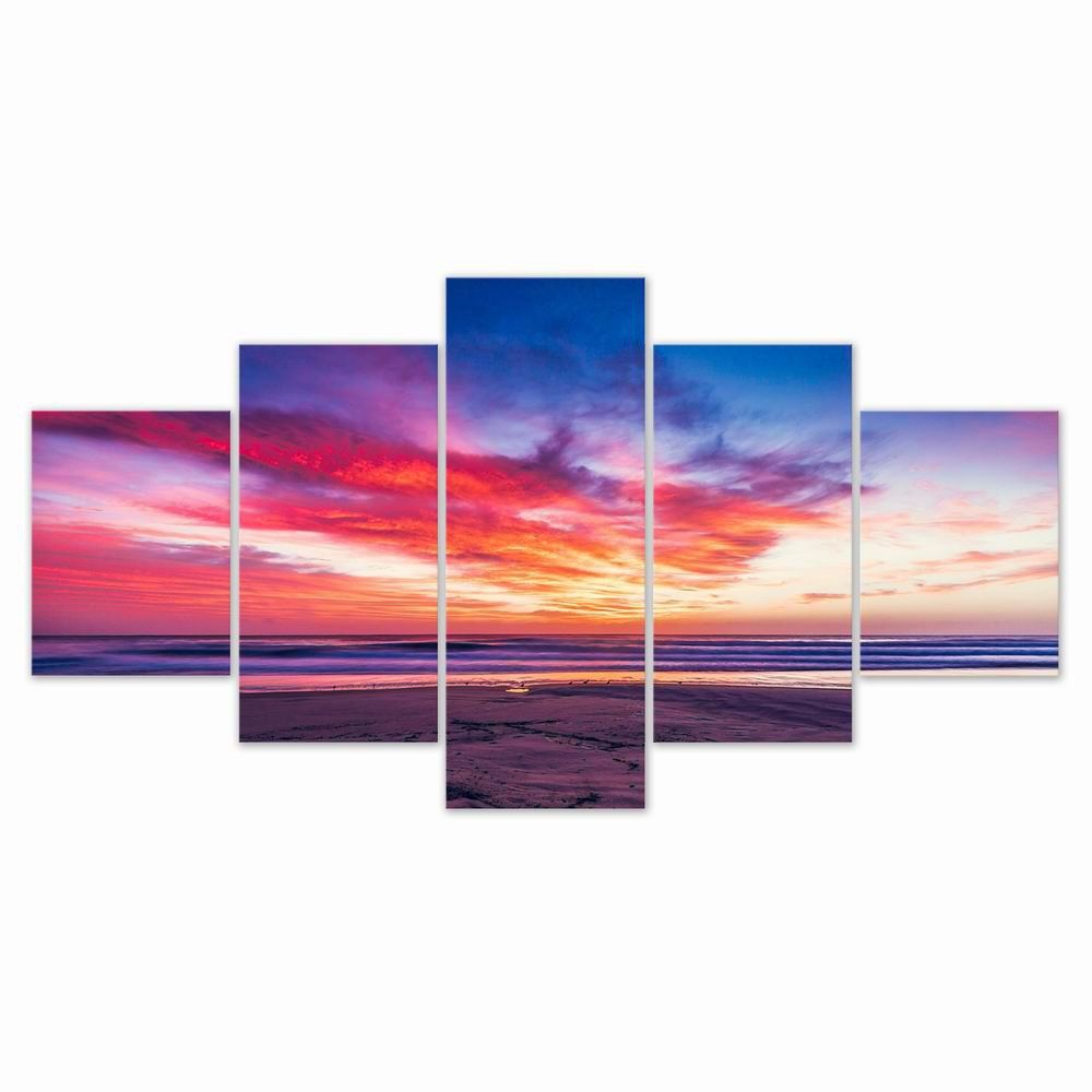

W322 Scenery Unframed Wall Canvas Prints for Home Decorations 5PCS, Multi-a