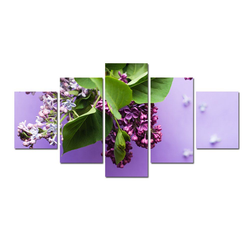 

W328 Flowers Unframed Wall Canvas Prints for Home Decorations 5PCS, Multi-a