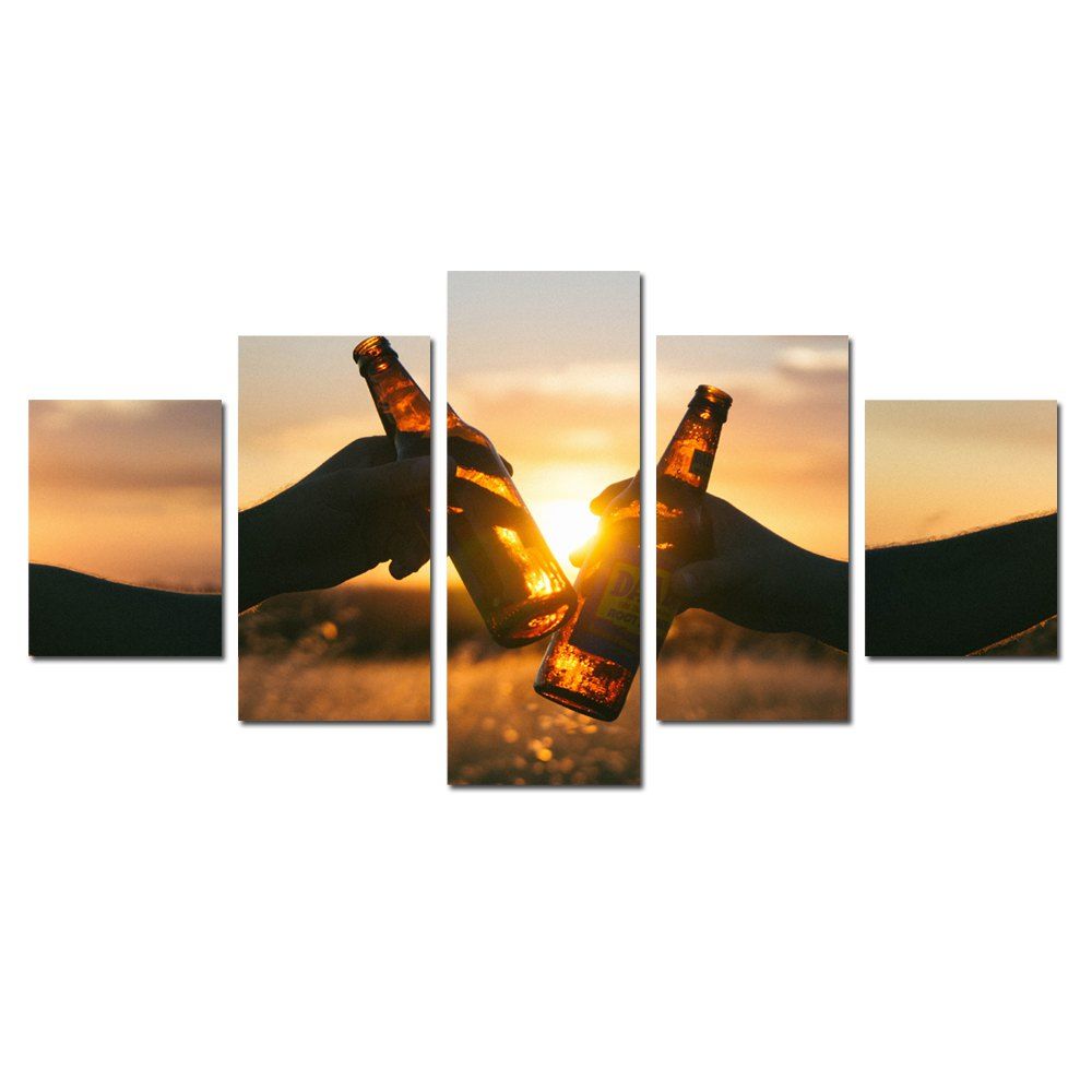 

W341 Unique Landscape Unframed Wall Canvas Prints for Home Decorations 5PCS, Multi-a