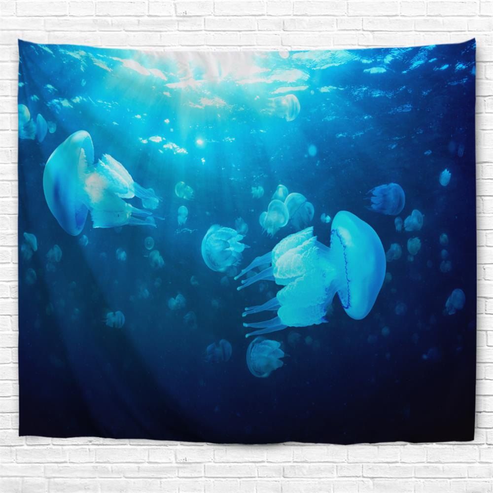 

Undersea Jellyfish 3D Printing Home Wall Hanging Tapestry for Decoration, Multi-a