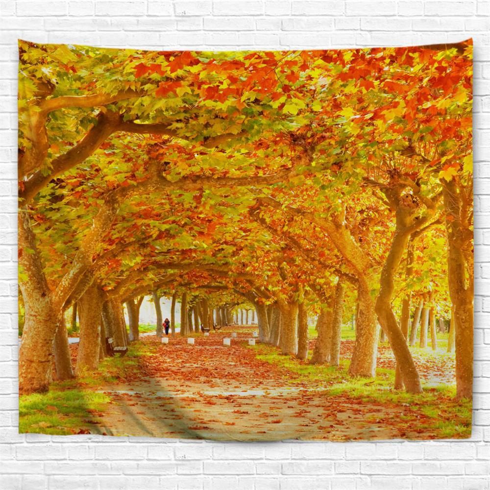 

Red Maple Deciduous 3D Printing Home Wall Hanging Tapestry for Decoration, Multi-a