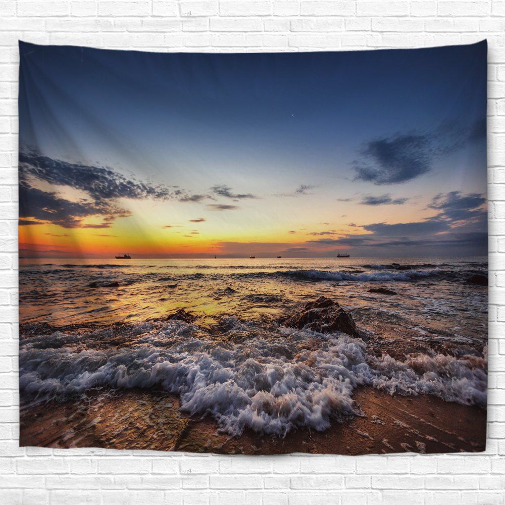 

Sunrise Beach 3D Printing Home Wall Hanging Tapestry for Decoration, Multi-a