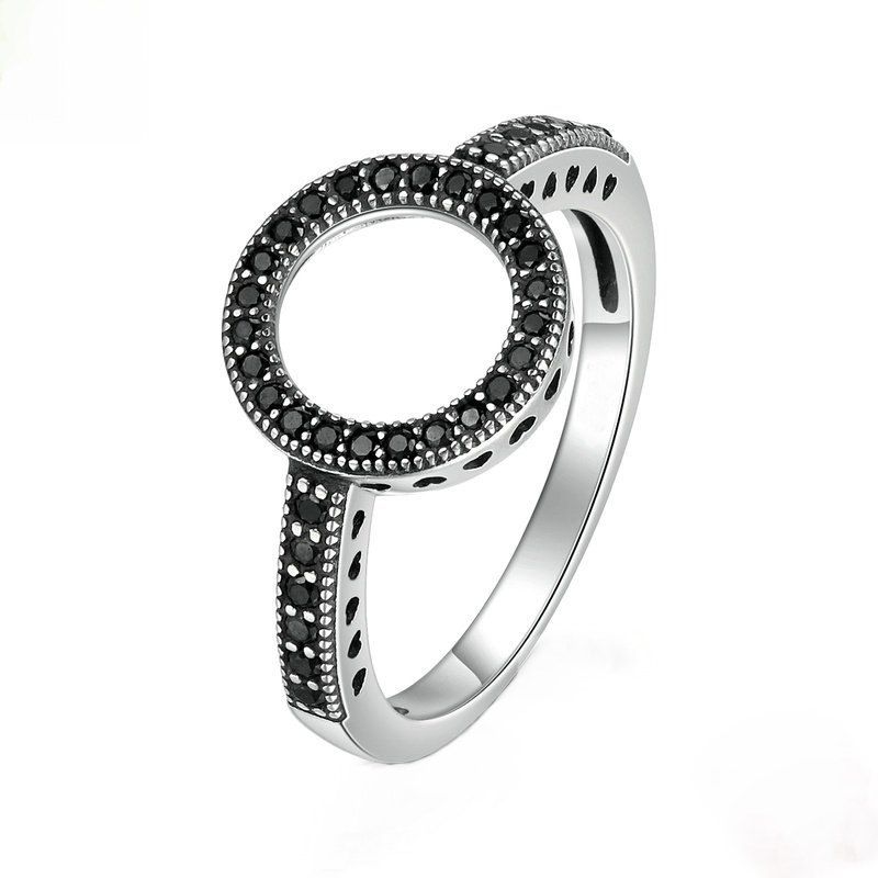 

Fashion Simple Personality With Diamond Couple Ring, Black