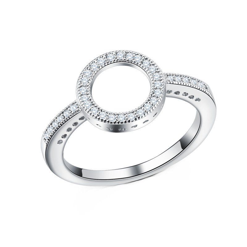 

Fashion Simple Personality With Diamond Couple Ring, White