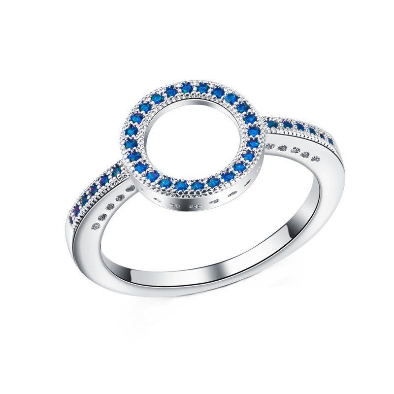 

Fashion Simple Personality With Diamond Couple Ring, Sky blue
