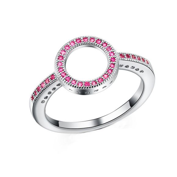 Personnalité simple de mode avec diamant Couple Ring - Rose US SIZE 9