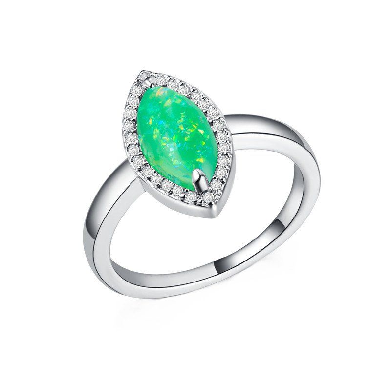 

Fashion Artificial Opal Couple Ring, Green