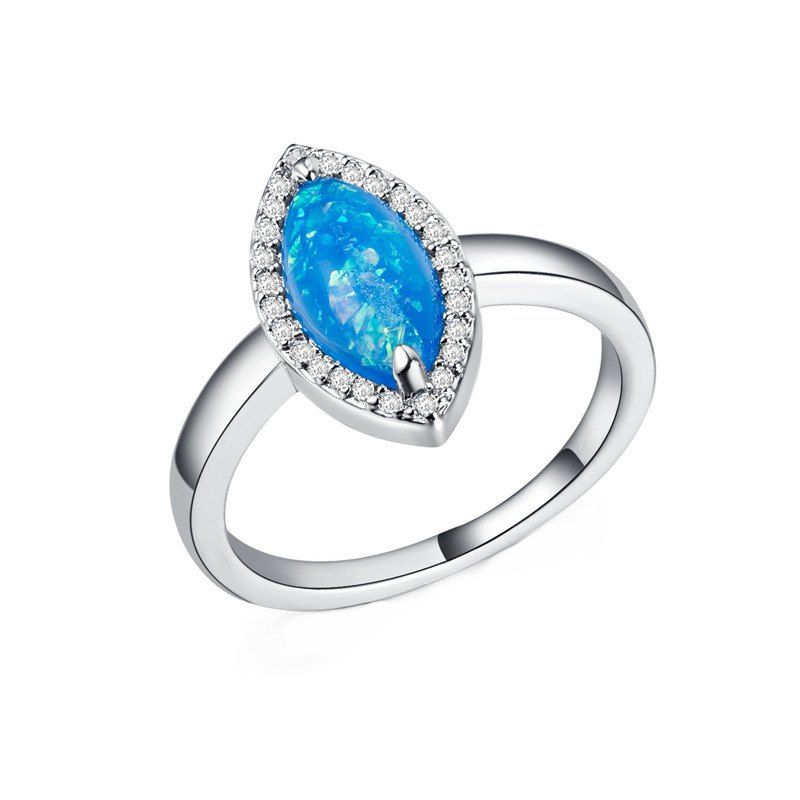 

Fashion Artificial Opal Couple Ring, Ocean blue