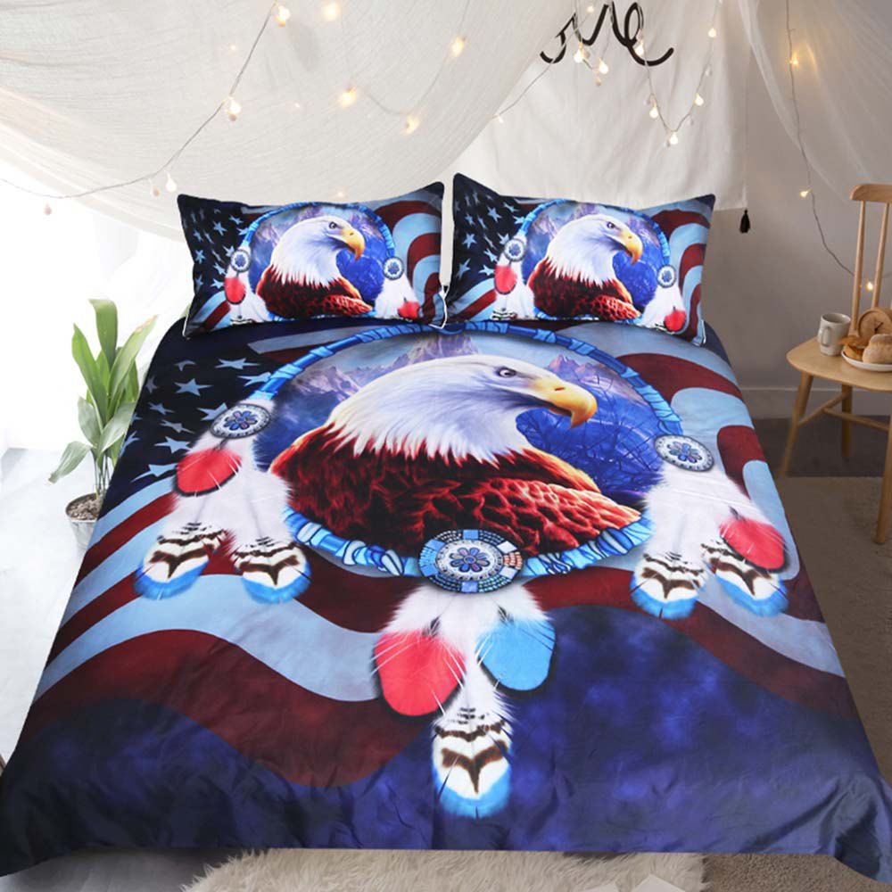 

Eagle Dreamcatcher Bedding Duvet Cover Set Digital Print 3pcs, Multi