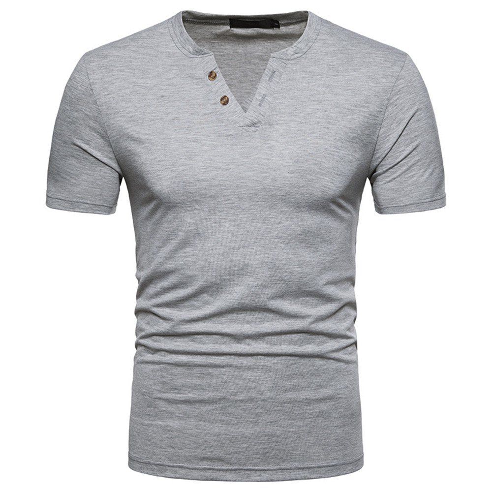 

Men V-Neck Fashion Short-Sleeved T-Shirt, Light gray