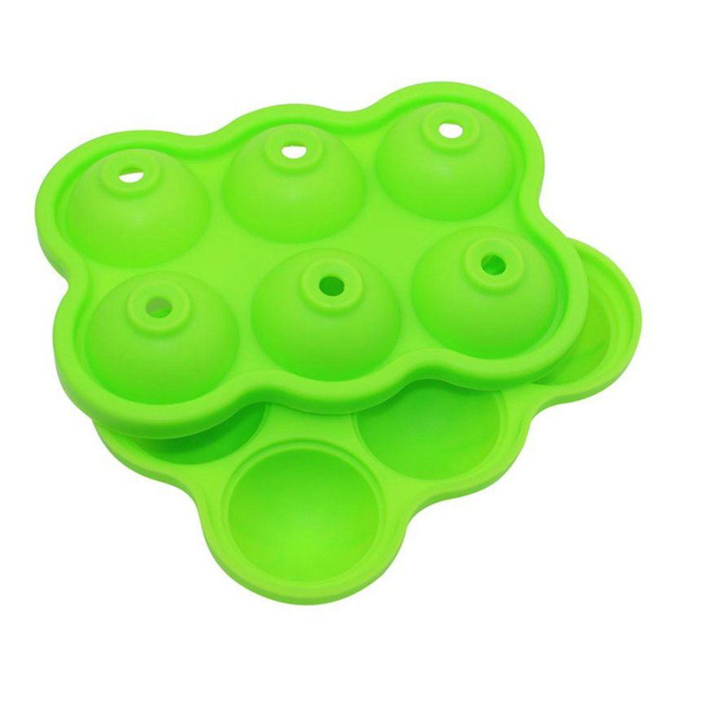 

2pcs 6 Hole Silicone Whiskey Ice Hockey Mold Cube Tray DIY Bar Kitchen Tool, Nebula green