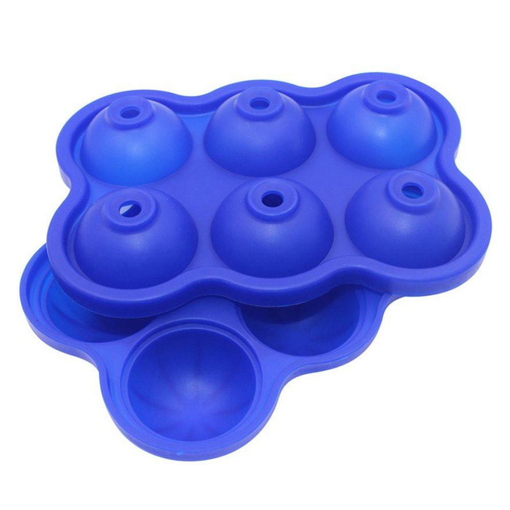 

2pcs 6 Hole Silicone Whiskey Ice Hockey Mold Cube Tray DIY Bar Kitchen Tool, Deep blue