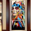 Art indien et peinture à l'huile décorative 3PCS - multicolor A 
