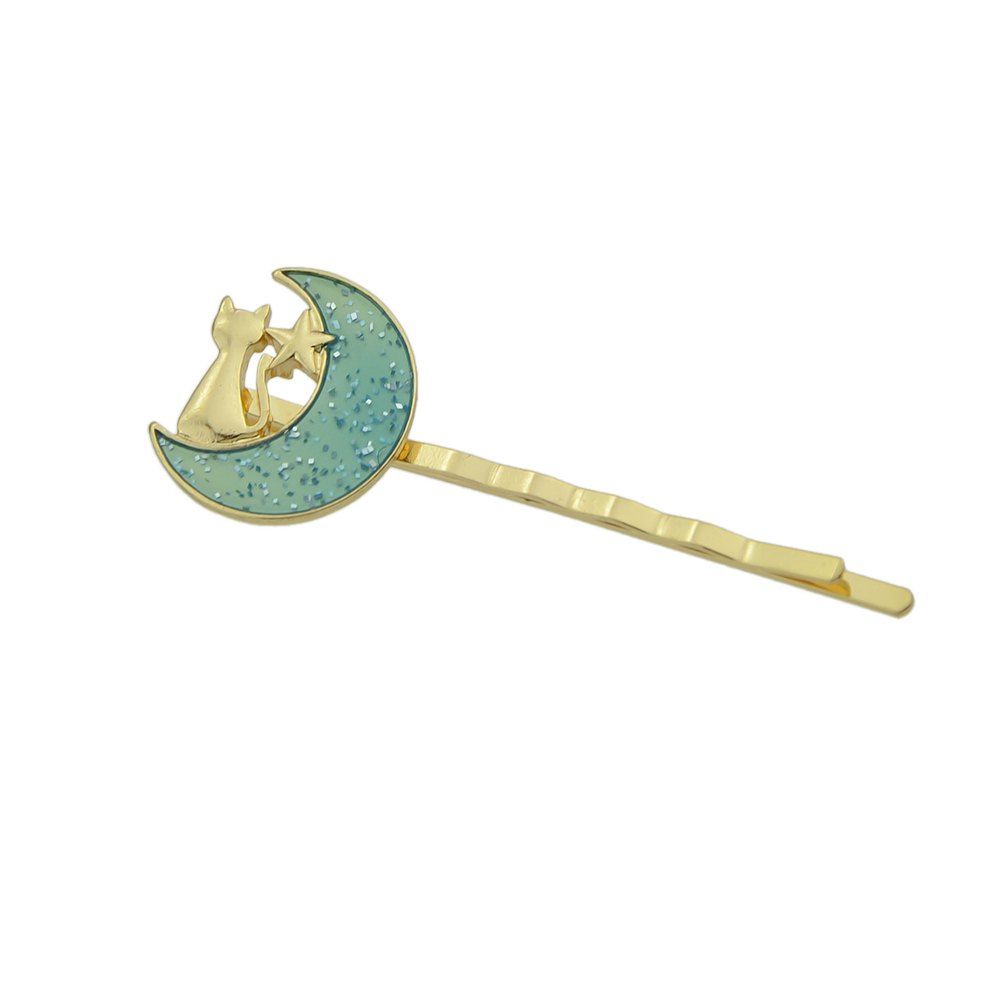

Gold-color Barrettes Cat Star Pattern Barrettes, Tiffany blue