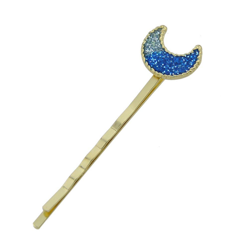 

Gold-color Barrettes Blue Yellow Color Pattern, Royal blue
