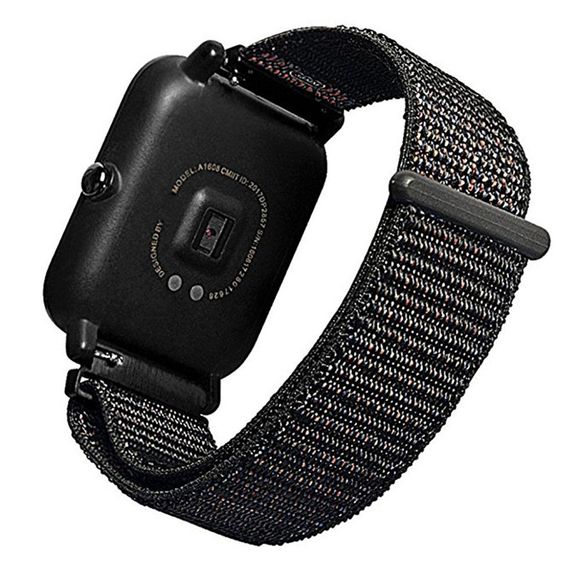 Bracelet de Montre Sportif en Nylon Bracelet à Boucle pour AMAZFIT Bip Ticwatch 2 - Noir 