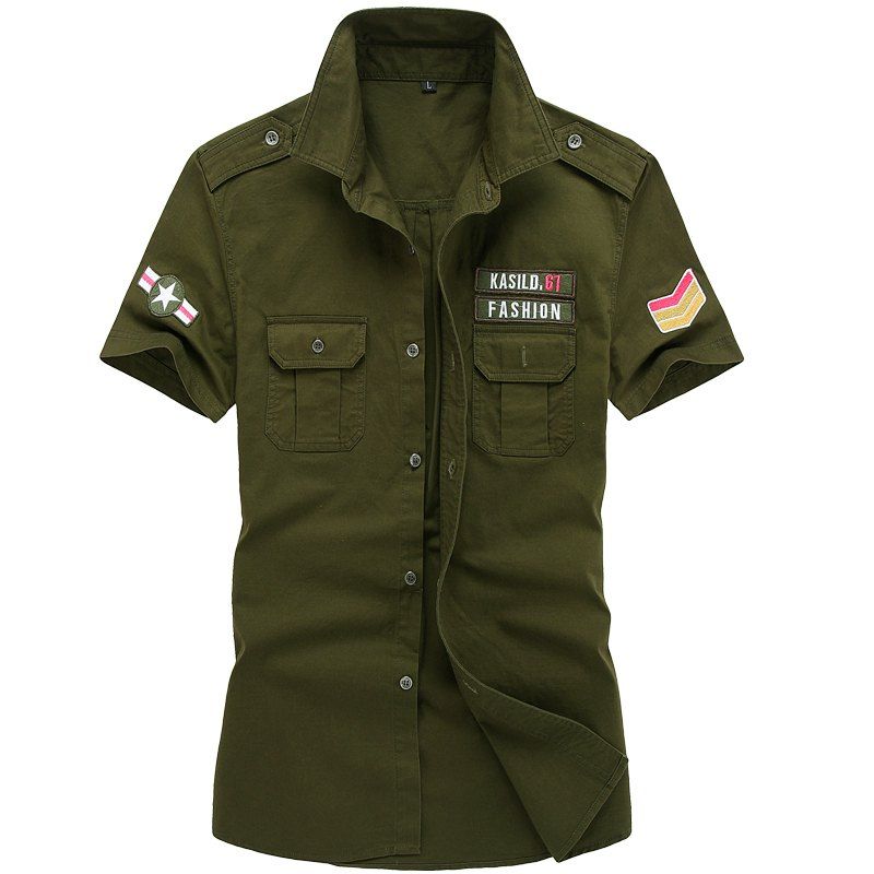

Summer Hot Pin Men's Pocket Shirt, Green