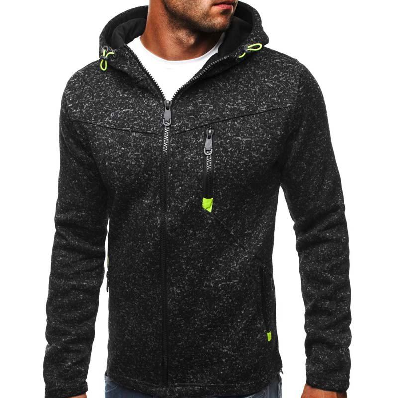 

New Autumn and Winter Contrast Color Slim Thickened Fleece Coat, Gray dolphin