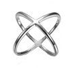La croix de forme de X saute des anneaux de personnalité uniques d'accessoires de personnalité - Argent ONE-SIZE