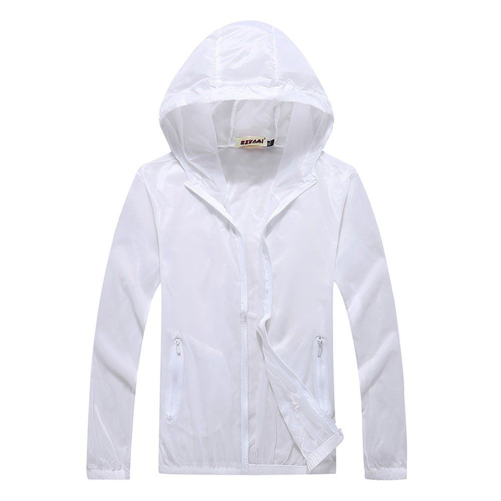 

Men and Women Summer Thin Skin Clothes Dry Exercise Sun Protection Jacket, White