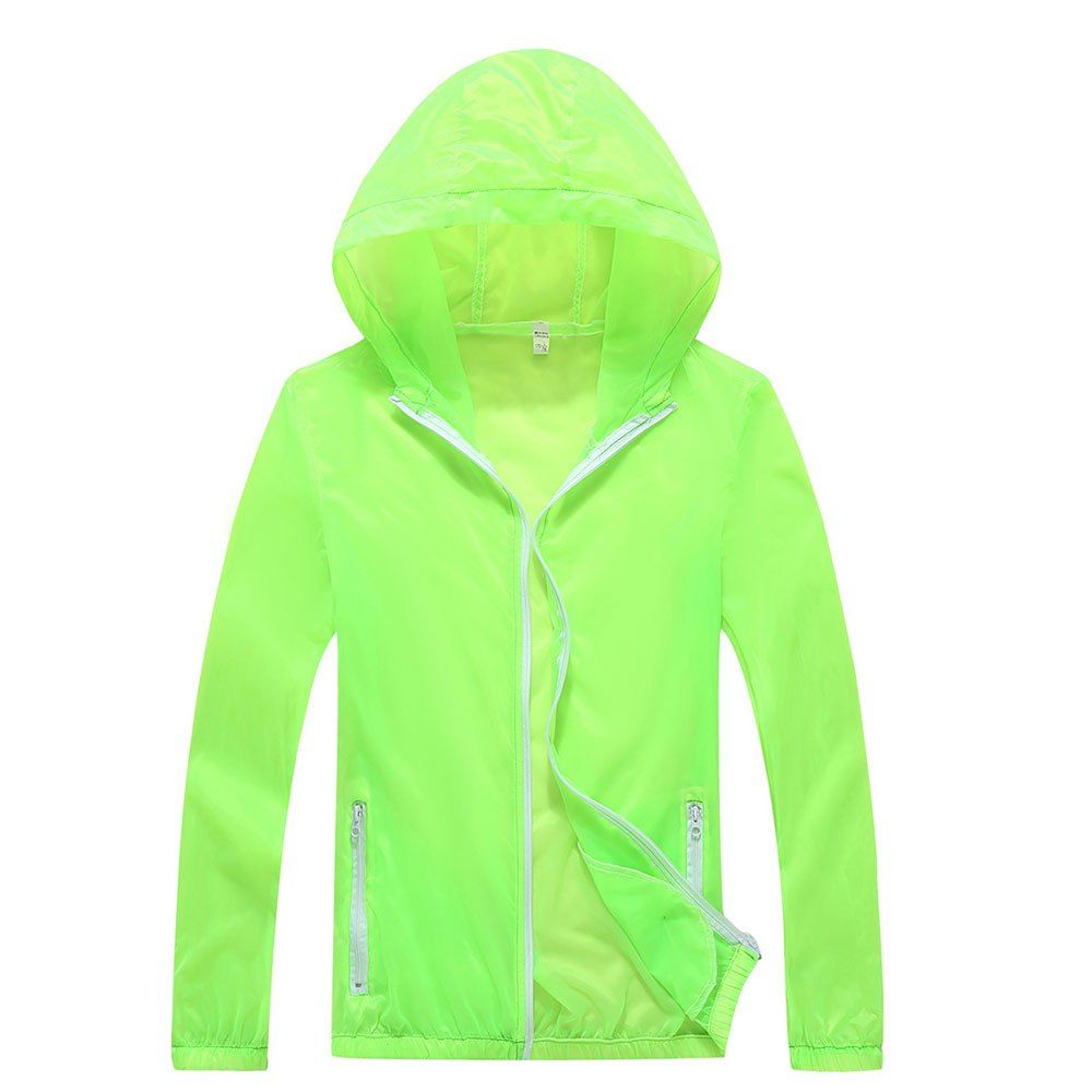 

Men and Women Summer Thin Skin Clothes Dry Exercise Sun Protection Jacket, Green yellow