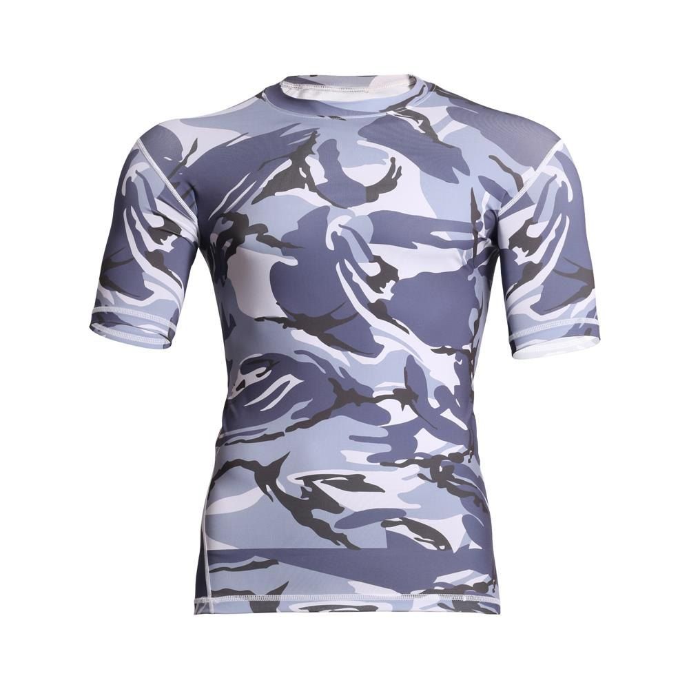 

Men's Sports Camouflage Suit Fast Dry Bullet Compression Tights T-Shirt, Gray