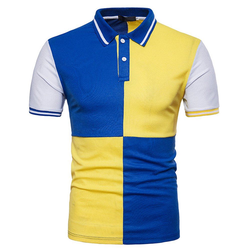 

New Men's Large Size Casual Short-Sleeved T-Shirt, Yellow
