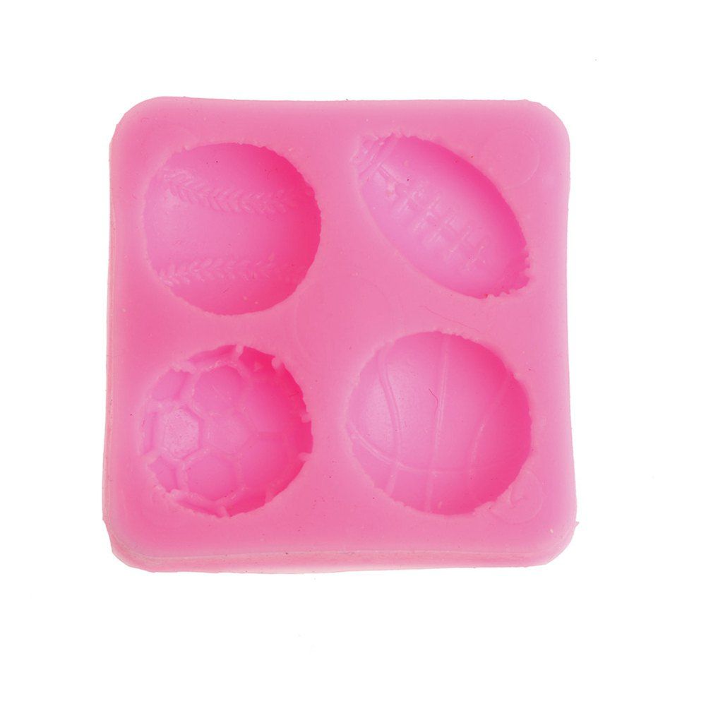 

Silicone Ball Mold Football Basketball Rugby Tennis Cake Decorating Tool, Pink