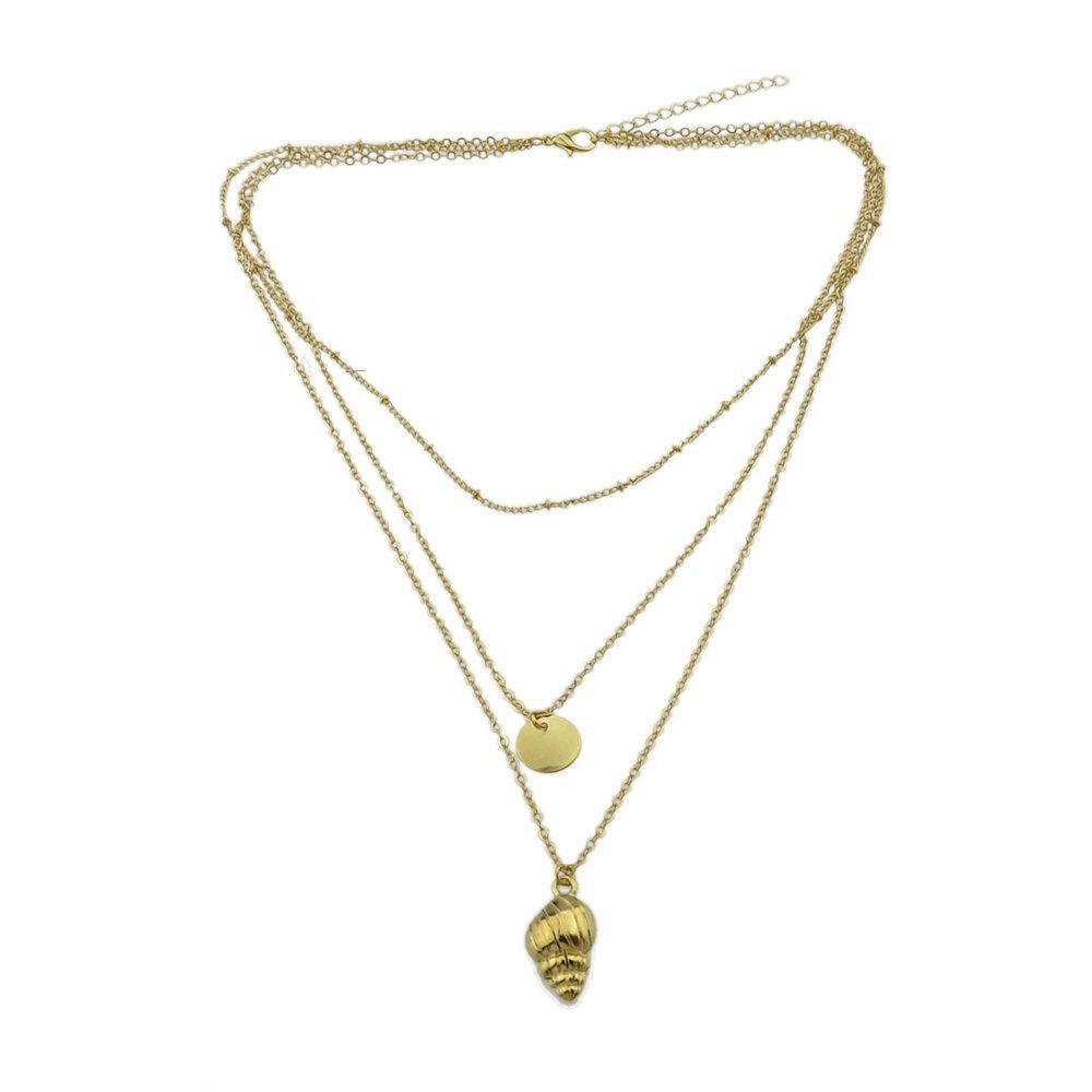 

Silver Gold-color Long Multi-layer Chain Necklaces