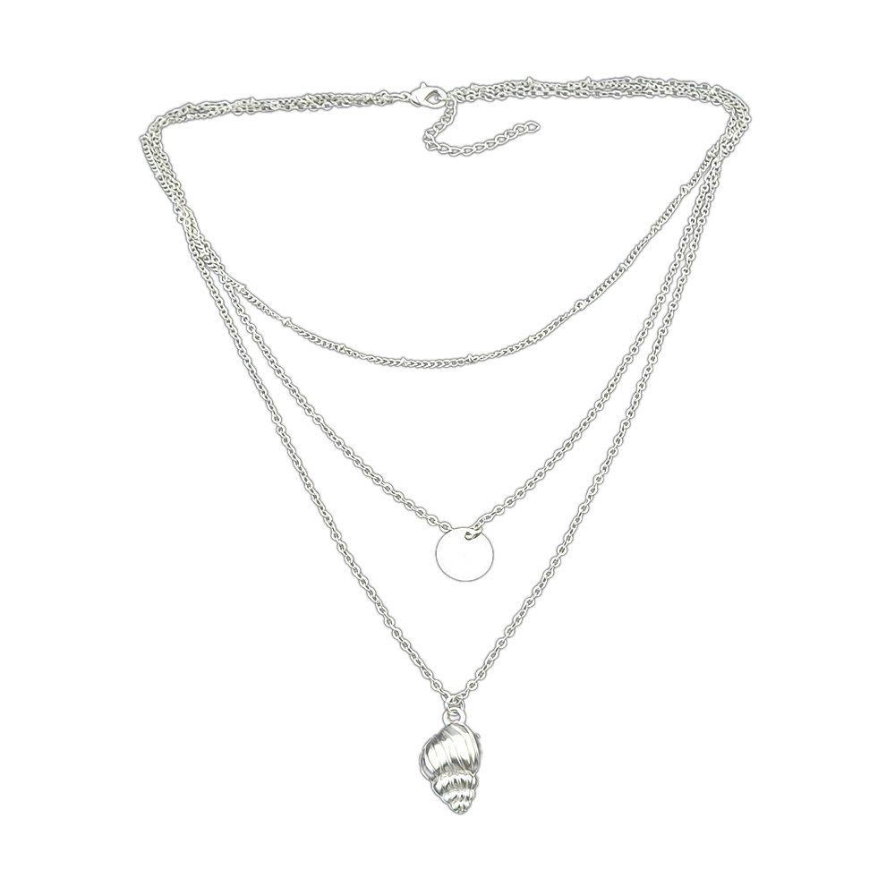

Silver Gold-color Long Multi-layer Chain Necklaces