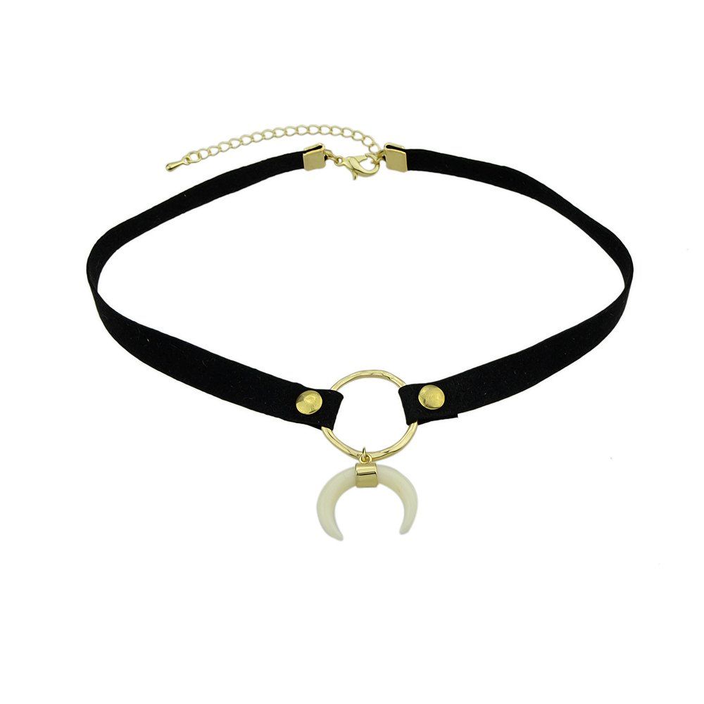 

Black PU leather Chain Choker Necklace