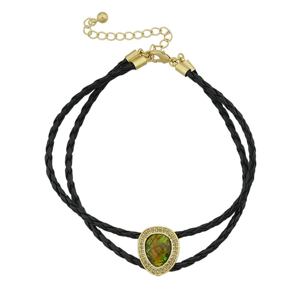 

Tattoos Choker Multi Layers PU leather Chain Necklace, Black