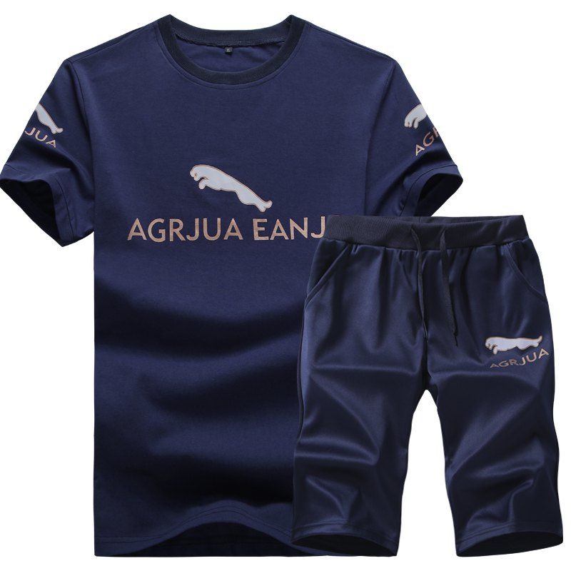 

Men Activewear Sets 2Pcs Short Sleeve Brief Style Sports Wear Sets, Deep blue