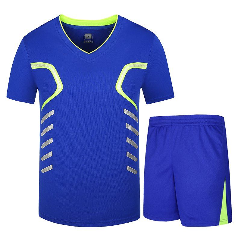 

Men Activewear Set Plus Size Casual Comfy Breathable Set, Blue