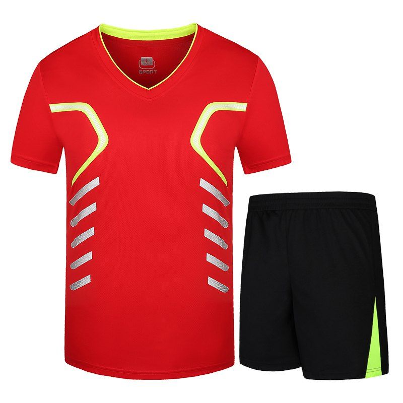 

Men Activewear Set Plus Size Casual Comfy Breathable Set, Red