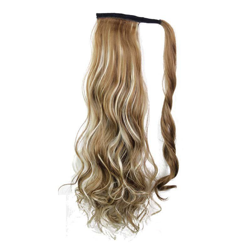 [41% OFF] 2020 Synthetic Wrap Around Ponytail Hairpieces Long Wavy Hair ...