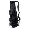 Perruque synthétique autour des postiches de queue de cheval longue extension de cheveux ondulés pour les filles - Noir Naturel 24INCH