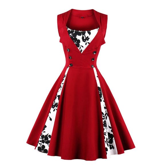 Plus Size Dressing Together Dress - Rouge Vineux 5XL