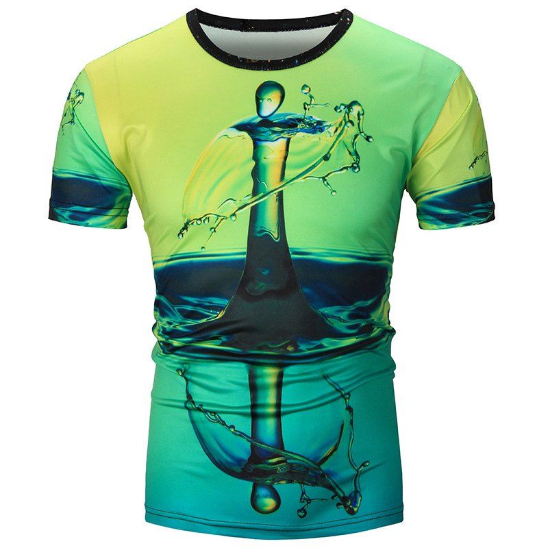 

Men 3D Printed Short-sleeved T-shirt, Multi-i