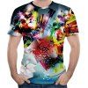 T-shirt à manches courtes 3D Summer New Net Cloth Printing pour hommes - multicolor XL