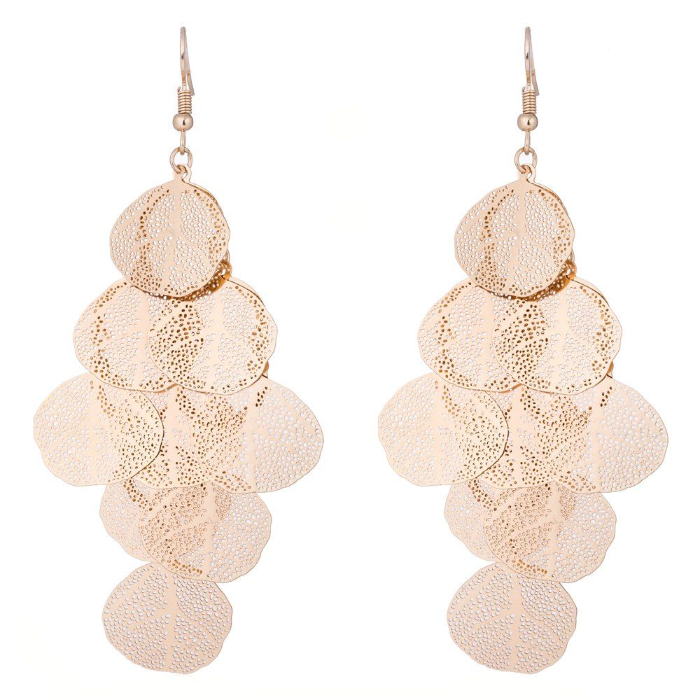

Golden Zircon Leaf Earrings, Gold
