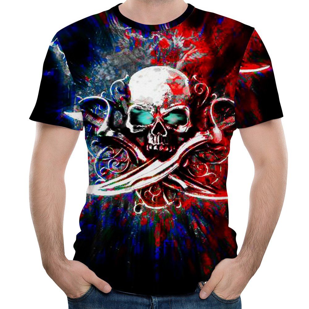 

New Fashion Men 3D Printed Short Sleeve T-shirt, Multi
