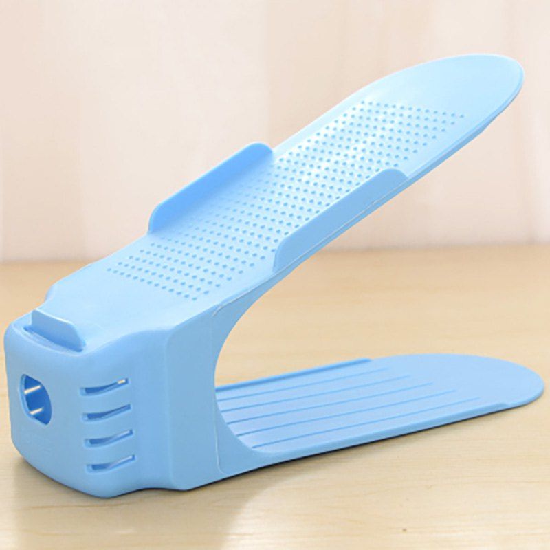 

DIHE Double-Deck Integrated Simple Receive Shoe Rack, Sky blue