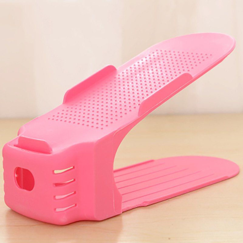 

DIHE Double-Deck Integrated Simple Receive Shoe Rack, Rose red