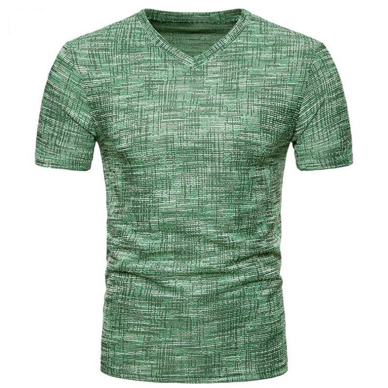 

Men's Casual Pure Color Slim Fit Short Sleeve Cotton T-shirts, Spring green