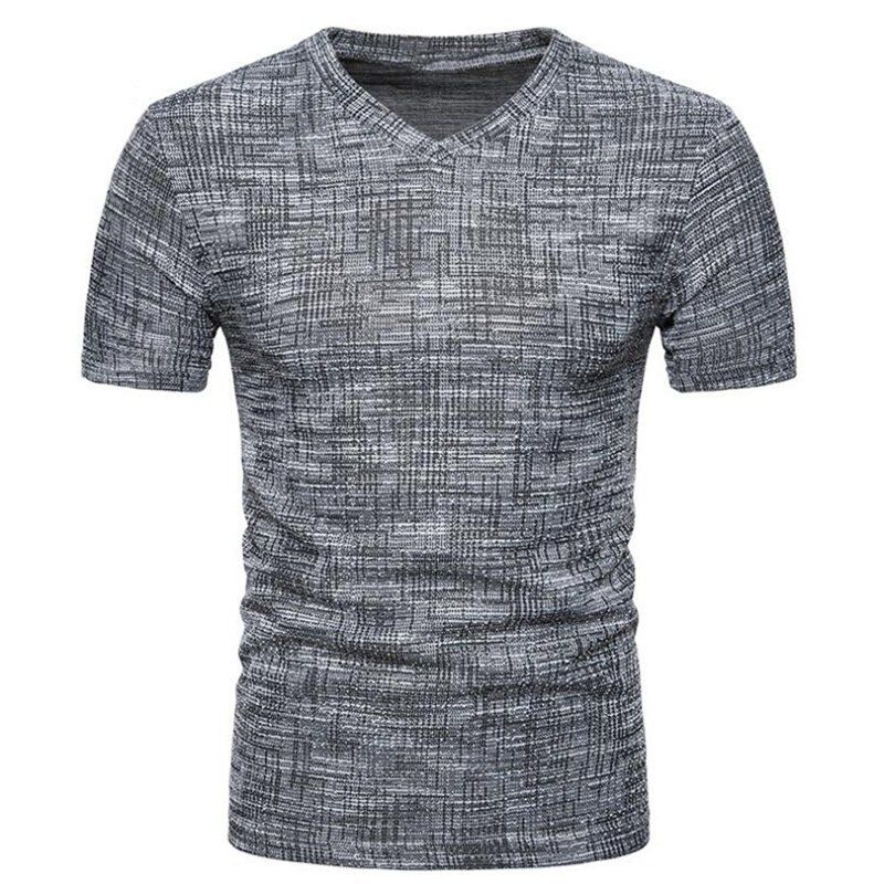 

Men's Casual Pure Color Slim Fit Short Sleeve Cotton T-shirts, Dark gray