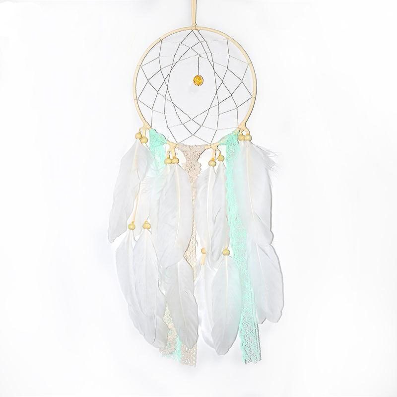 

Creative Arts Fresh Girl Bedroom Dreamcatcher Feather Hanging Decorations, Light aquamarine
